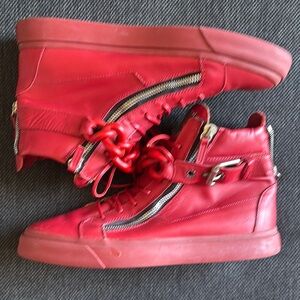 Giuseppe Zanotti Red High-Top Sneakers